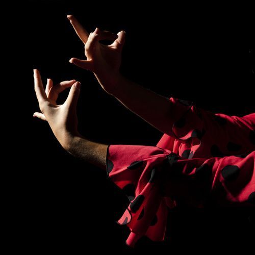 Posición de las manos en un baile flamenco